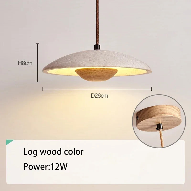 Yellow Travertine Bedside Chandelier - Retro Nordic Style LED Pendant Lights