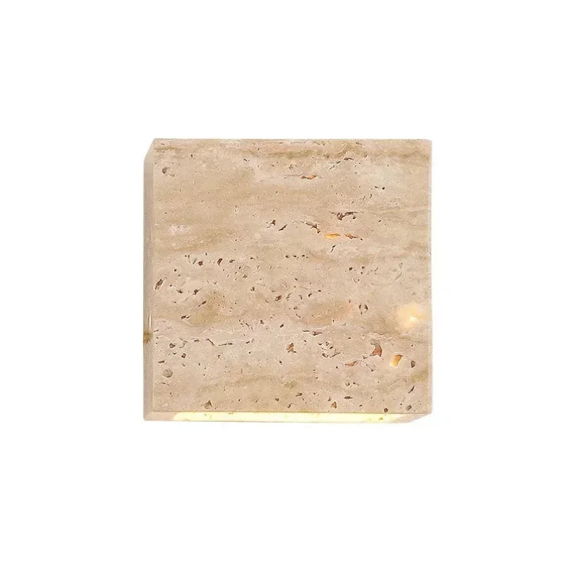 Yellow Travertine Stone Wall Sconce for Indoor/Outdoor Decor & Ambiance