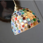 Afralia™ Conch Glass LED Pendant Light Fixture Tiffany Children Dining Room Hang Lamp