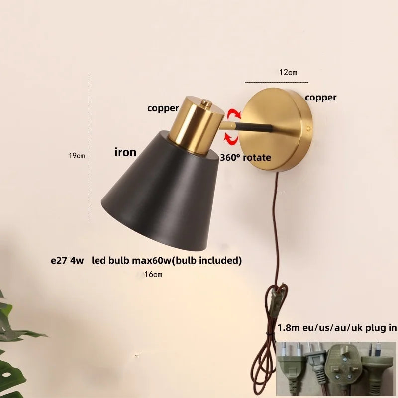 Afralia™ Black Iron LED Wall Sconce Modern Vanity Light Bar Bedroom Stair Hallway