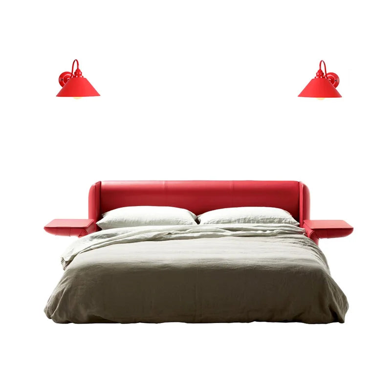 Afralia™ Edison Red LED Wall Lights - Iron Industrial Vintage Bedside Lamp