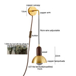 Modern Wood Copper LED Wall Sconce for Living Room Corridor Bar Bathroom