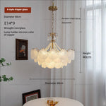 Shell Pearl Glass Crystal Chandelier for Modern Luxury Living Room
