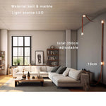 Soft Leather Marble Chandelier: Luxury Dimmable Lighting Fixture for Living Room or Cafe.