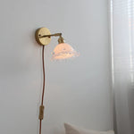 White Glass Copper Wall Sconce LED Stair Light Fixture - Modern Nordic Design