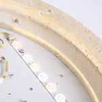 Ellipse Stone LED Ceiling Light Natural Travertine Lamp Plafon