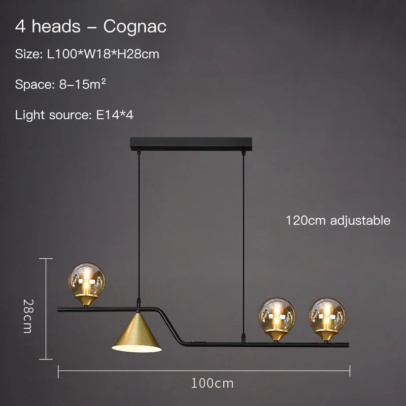 Glass Pendant Chandelier Nordic Ceiling Hanging Lamp - Kitchen Island Suspension Light