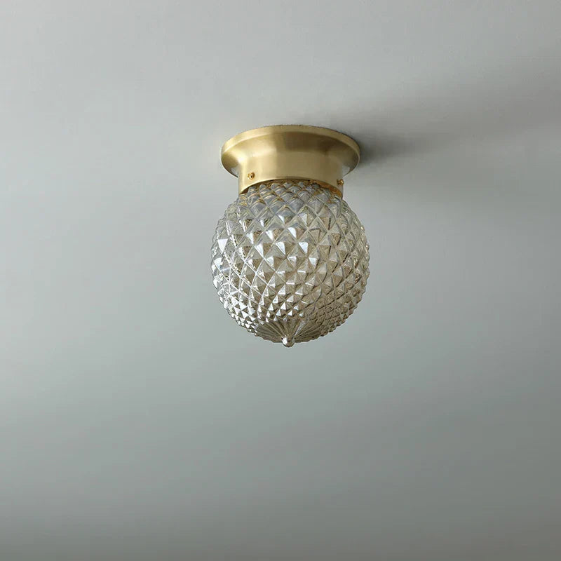 Copper Glass Ball LED Ceiling Light - Modern Style Indoor Lighting Fixtures