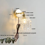 Rotatable LED Wall Sconce Clear Glass Reading Lamp with Pull Chain Switch