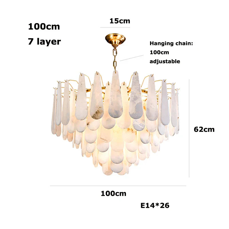 Art Deco Marble Home Chandelier Lighting Dimmable LED 2025