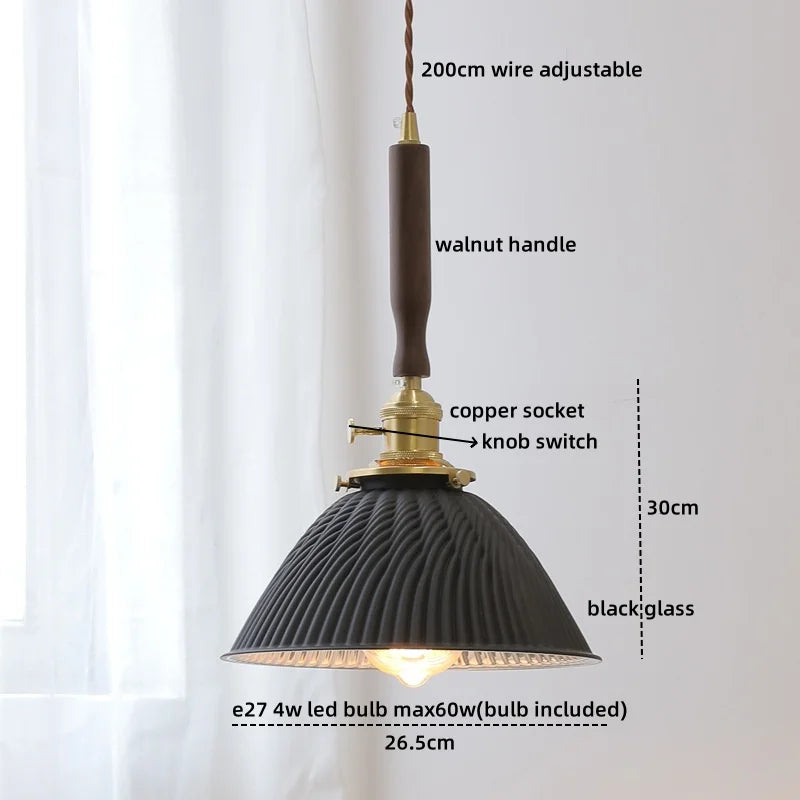 Blue Glass LED Pendant Lamp for Dining Living Room Bedroom