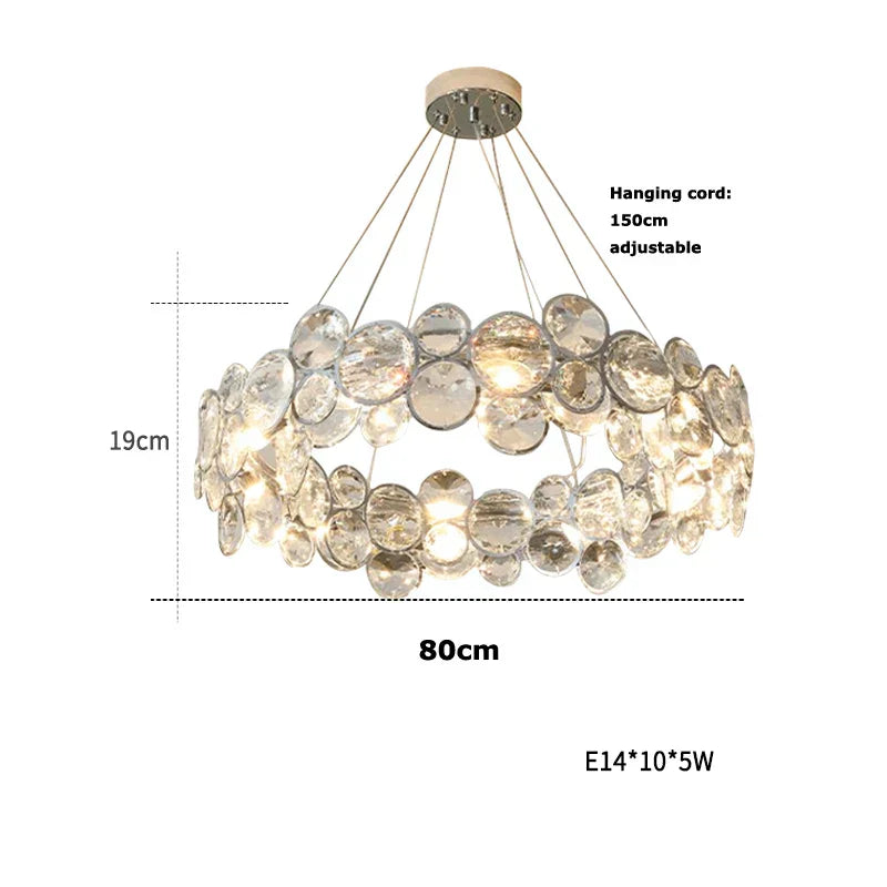 Crystal Magic Ring Pendant Light for Dinning Room