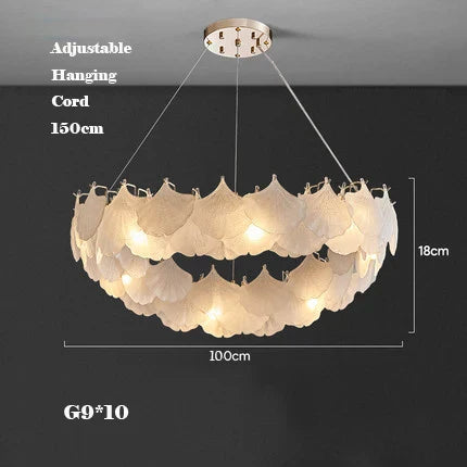 Maple Glass Chandelier Pendant Light Fixture for Living Room Bedroom