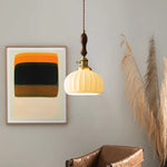 Wood Handle LED Pendant Lights Japanese Vintage Style Bar Bedroom Living Room HangLamp