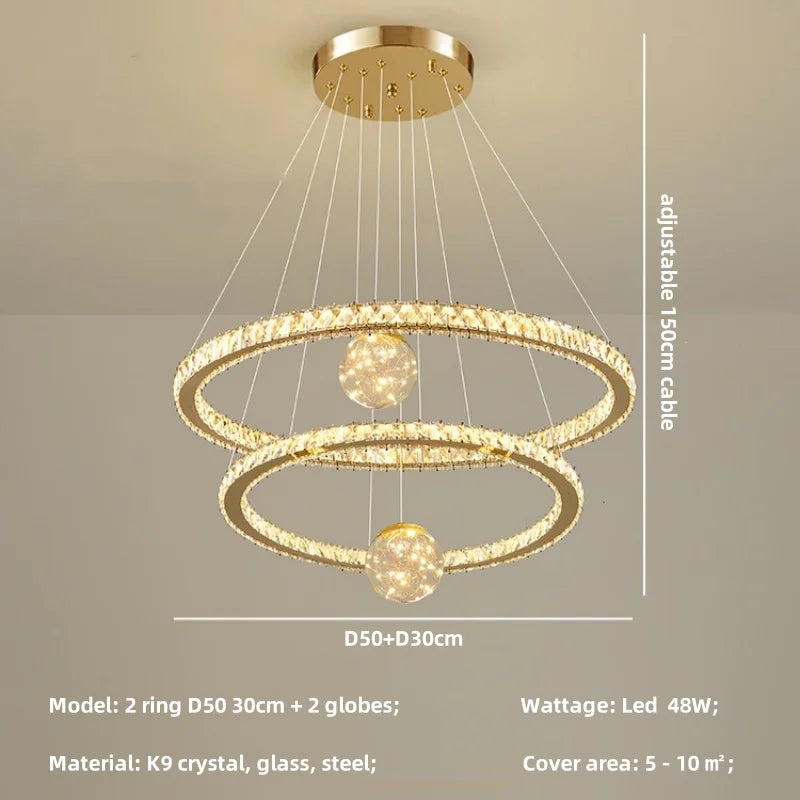Modern LED Pendant Lights Chandelier for Foyer, Villa, and Stairs