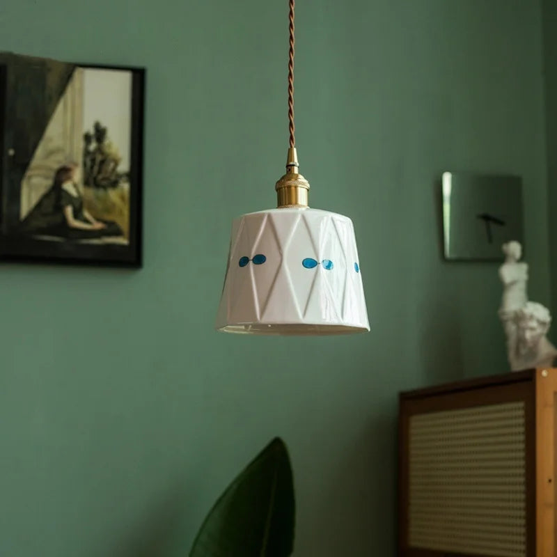 White Ceramic LED Pendant Lamp - Nordic Minimalism Design