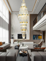 Nordic Modern Luxury Crystal Ceiling Chandelier for Foyer Hotel Stairwell Villa