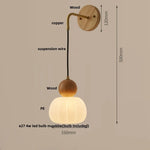 Walnut Wood LED Wall Lamp Sconce Pull Chain Switch Adjustable Art Light