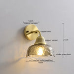 Copper Glass LED Wall Lamp Japanese Style Home Decor Fixture