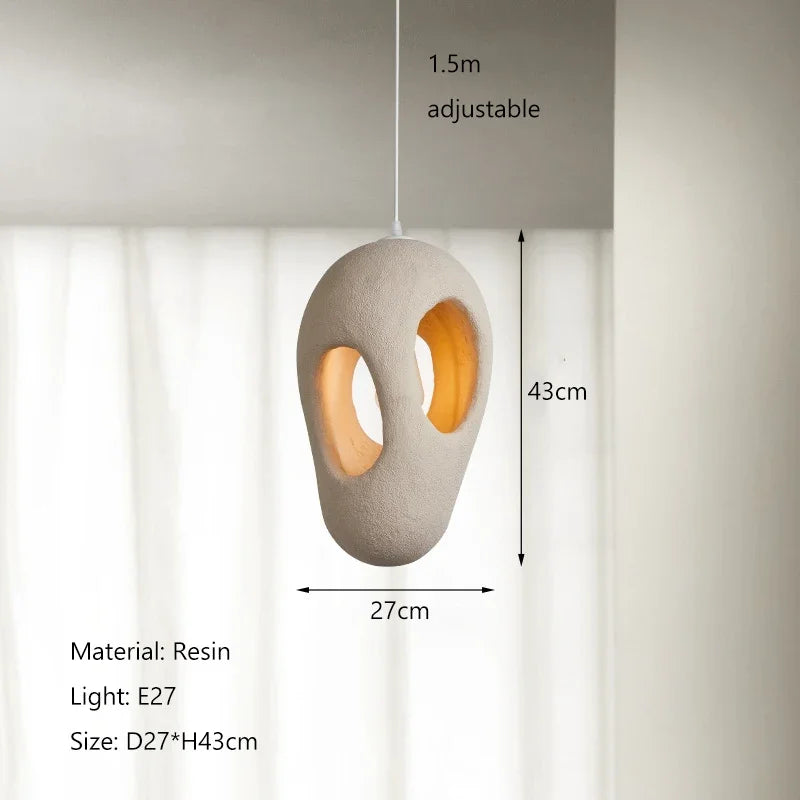Wabi Sabi Resin Pendant Lights, E27 Bulb Compatible