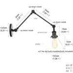 Clear Glass Swing Arm Wall Light Fixture for Dining Living Room Cafe