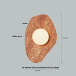 Wabi Sabi LED Wall Light Fixture Stone White Glass Bedside Lamp