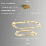 Oval Steel LED Pendant Lights with K9 Crystals