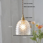 Afralia™ Glass LED Pendant Lamp Modern Copper Socket Hanging Light
