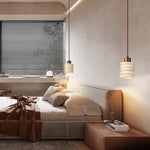Afralia™ Yellow Travertine LED Pendant Lamp for Nordic Modern Living Room Bedroom Kitchen Decor