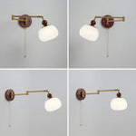 White Pumpkin LED Wall Light Fixture Swing Arm Nordic Modern Wandlamp