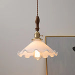 White Glass LED Hanging Light: Copper Nordic Pendant Lamps for Home Decor