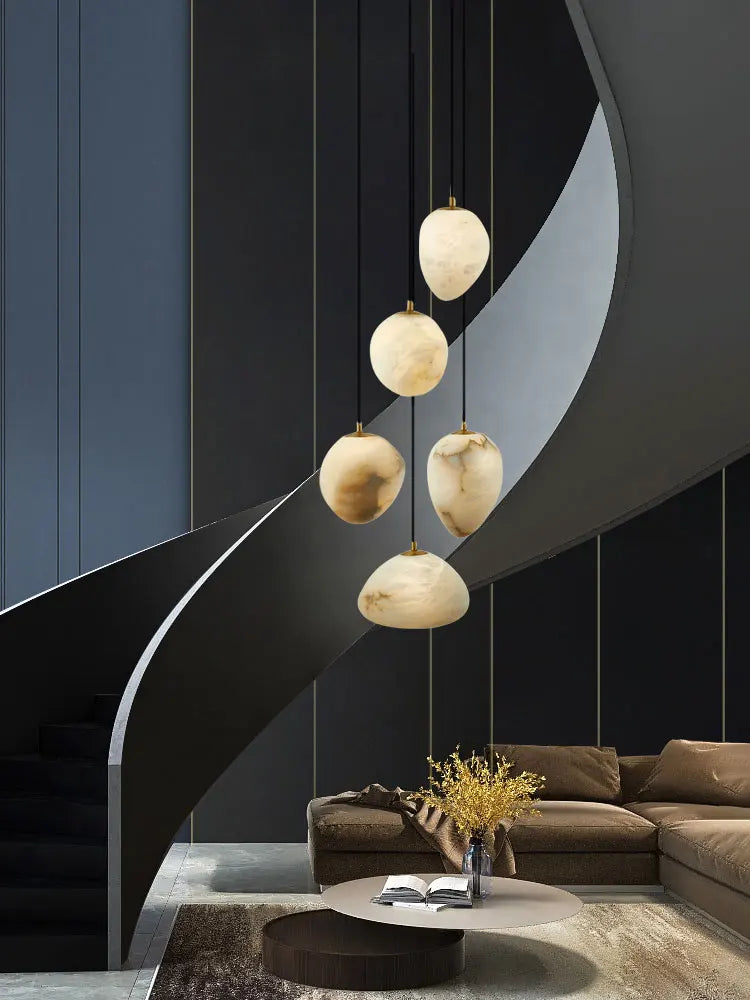 Geometry Marble LED Chandelier for Living Room Kitchen Island