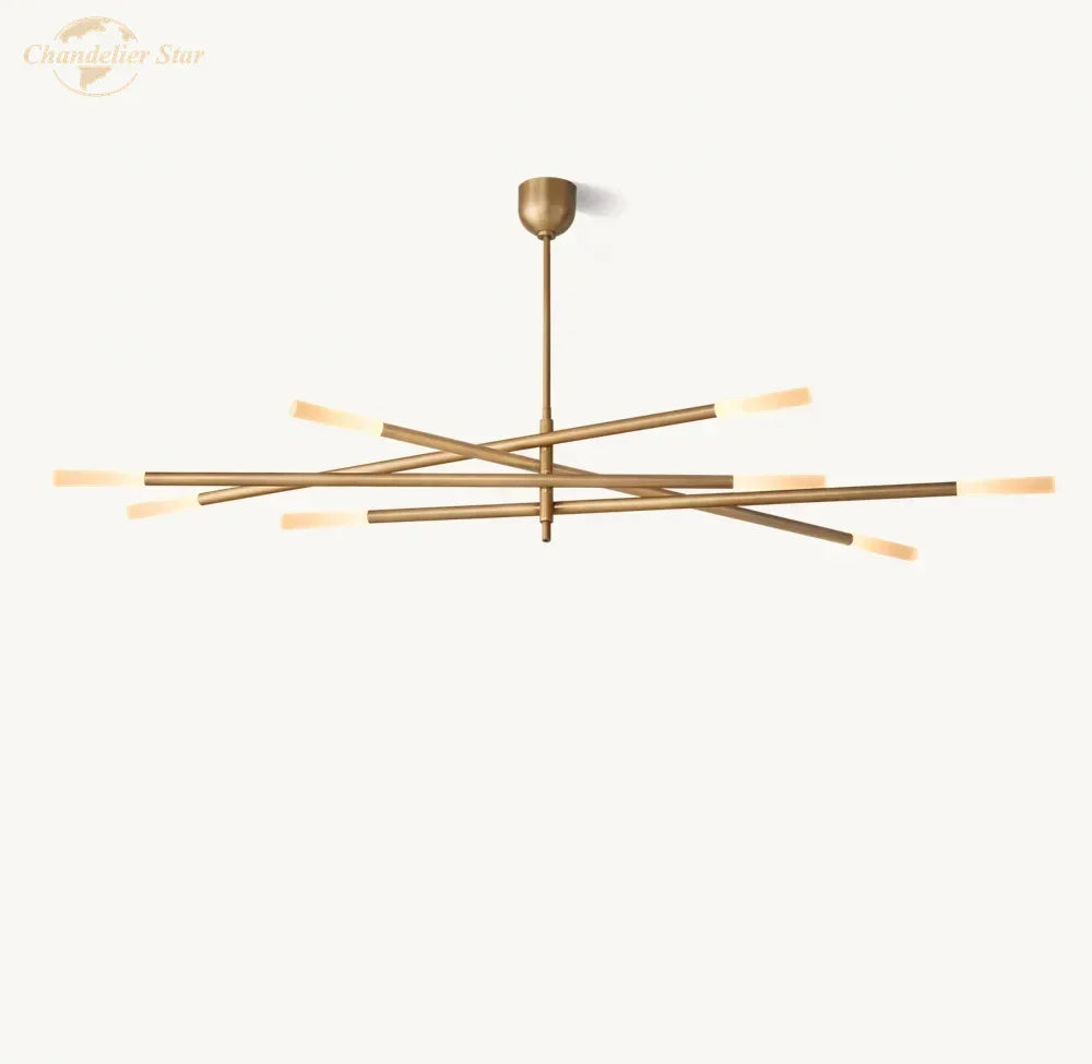 LED Glass Chandelier with Etched Rods for Dining Room, Kitchen, Bedroom - Modern Pendant Lighting