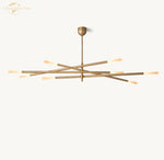 LED Glass Chandelier with Etched Rods for Dining Room, Kitchen, Bedroom - Modern Pendant Lighting