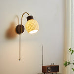Ceramic Wood LED Wall Lights Modern Bedside Lamp for Home Decor