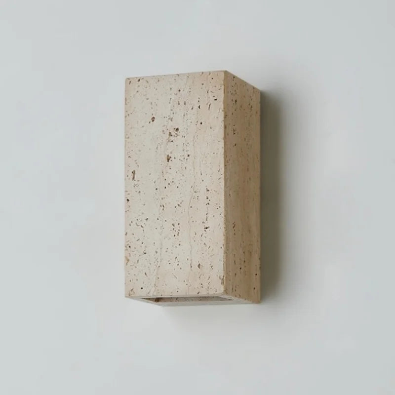 Wabi Sabi LED Wall Light Yellow Travertine Bedroom Lamps for Bathroom Mirror & Loft Interior