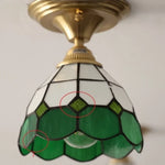 Tiffany Glass LED Ceiling Light - Modern Nordic Style Flush Mount Lamp