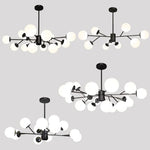 Nordic Black Glass Ball Ceiling Chandelier for Living Room Kitchen Bedroom Dining Home Décor