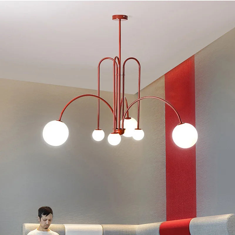 Glass Pendant Chandelier for Living Dining Room Suspension Lamp