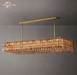 Chiara Smoke Glass Linear Chandelier for Dining & Living Room
