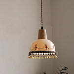 Afralia™ White Ceramic Tassel LED Pendant Lamp - Modern Nordic Wood Hand-drawn Fixture for Bedroom and Cafe