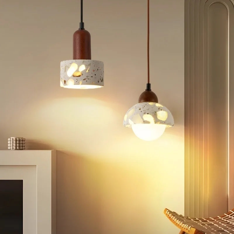 Wabi Sabi Terrazzo LED Pendant Light for Home Design
