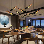 Tube Suspension Aluminum Pendant Chandelier for Living and Dining Room