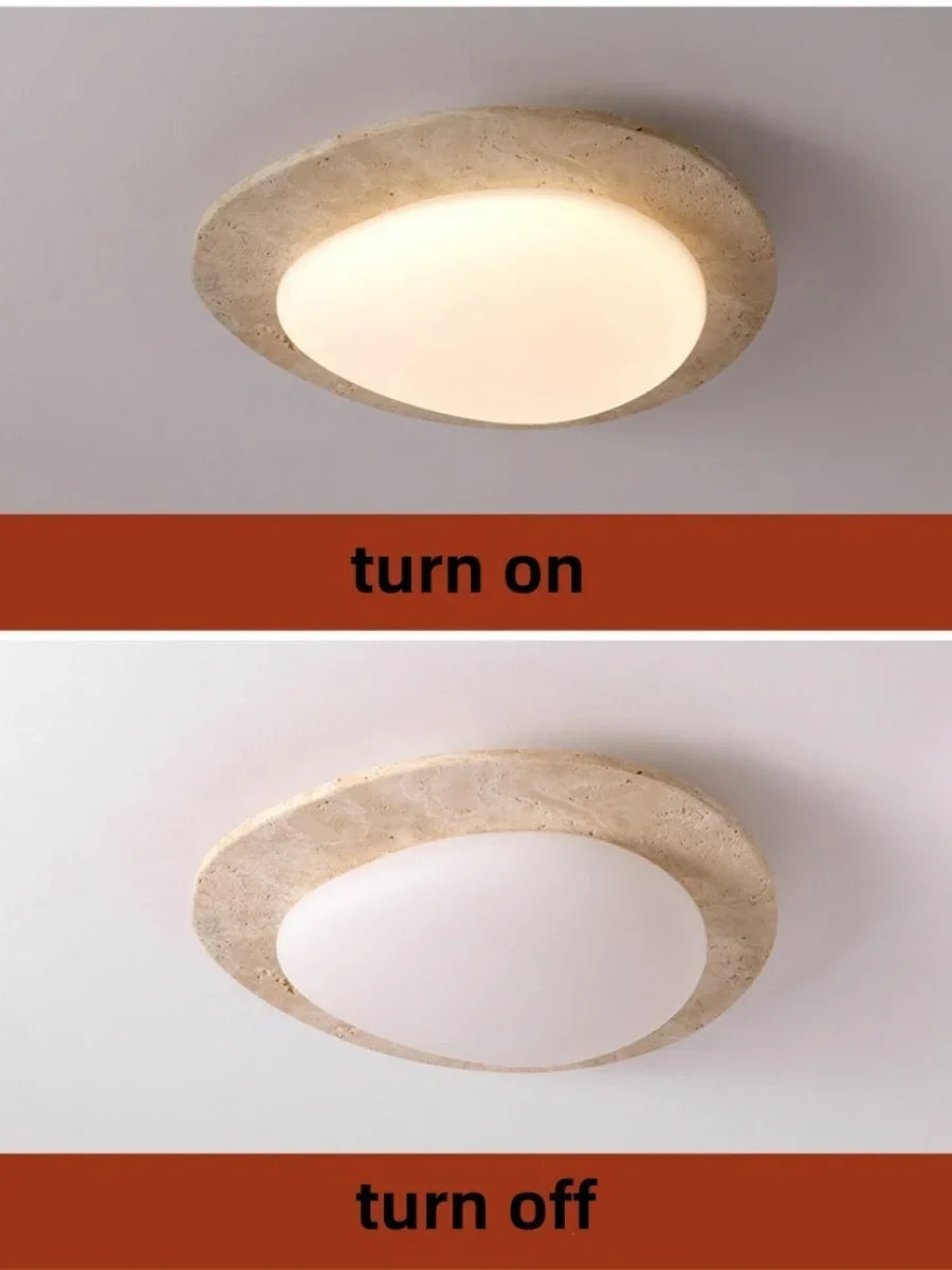 LED Ceiling Light Fixture Yellow Stone White PE Shade Plafond Lamp