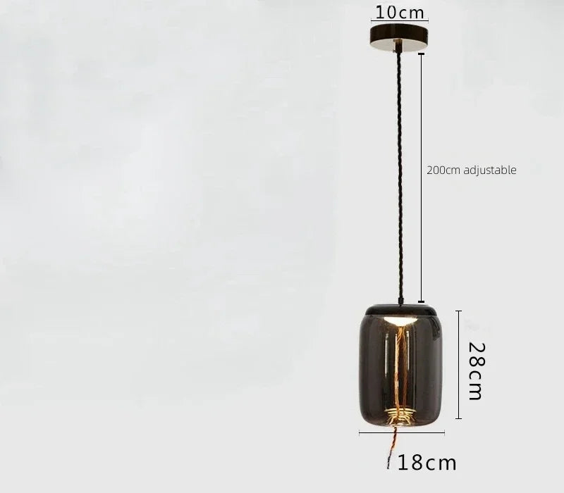 Modern LED Glass Chandelier for Living Room Bedroom Kitchen Pendant Lamp