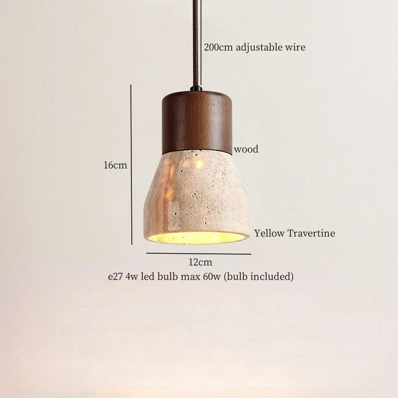 Afralia™ Trivertine LED Pendant Light - Mid Century Modern Style for Bedroom and Dining Room