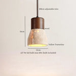 LED Hanging Lamps Yellow Travertine Pendant Lighting for Bedroom Living Dining Room