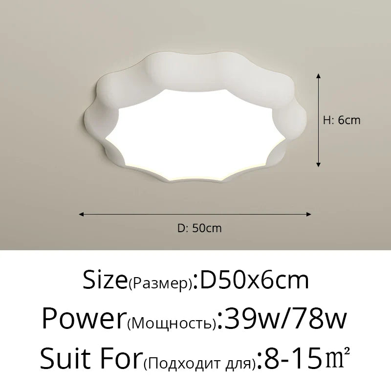 Nordic Flower LED Ceiling Light Cream Green White Round Bedroom Hotel Bathroom Afralia™