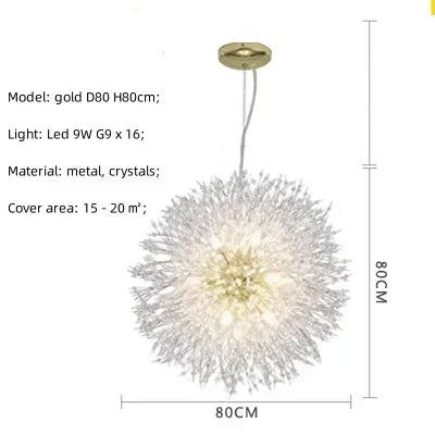 Afralia™ Dandelion Gold/Chrome Chandelier with Crystals, G9 Pendant Lights for Elegant Lighting