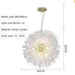 Afralia™ Dandelion Gold/Chrome Chandelier with Crystals, G9 Pendant Lights for Elegant Lighting